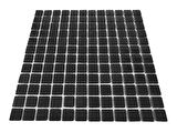 Mutfak tezgah arası, Havuz, Banyo, Sauna, Spa, iç , dış, zemin, duvar, kaplama ve dekorasyon uygulamalarında tüm yüzeyler için, 25x25mm. Siyah, 31.5x31.5cm. Fileli Cam Mozaik.