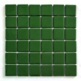 Mutfak tezgah arası, Havuz, Banyo, Sauna, Spa, iç , dış, zemin, duvar, kaplama ve dekorasyon uygulamalarında tüm yüzeyler için, 50x50mm. Yeşil,  31.5x31.5cm. Fileli Cam Mozaik.