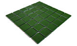Mutfak tezgah arası, Havuz, Banyo, Sauna, Spa, iç , dış, zemin, duvar, kaplama ve dekorasyon uygulamalarında tüm yüzeyler için, 50x50mm. Yeşil,  31.5x31.5cm. Fileli Cam Mozaik.
