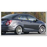 Markadan Chevrolet Aveo Sedan Krom Cam Çıtası 2006-2011 4 Parça Paslanmaz Çelik