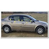 Markadan Renault Megane 2 Sedan Krom Cam Çıtası 2004-2010 4 Parça Paslanmaz Çelik
