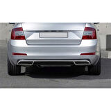 Markadan Skoda Octavia A7 Krom Arka Difüzör 2013-2019 3 Parça Paslanmaz Çelik