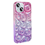 Mkorayavm Apple iPhone 14 3D Desenli Simli Kapak
