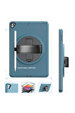 iPad 10.2 (7.nesil) Kılıf Hand Strap Tablet Kılıfı - Turkuaz-(5796)