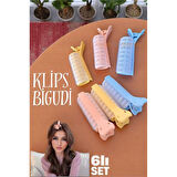HSNET Klipsli Saç Bigudisi Isısız Doğal Bukle Gece Bigudisi 3 cm 6 lı Set
