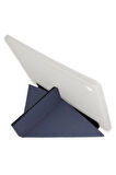 iPad 10.2 (8.nesil) Kılıf Kalemlikli Mars Tablet Kılıfı - Lacivert-(5796)