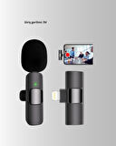 Lightning Girişli 2’li Kablosuz Yaka Mikrofonu Çift Kişilik Kayıt