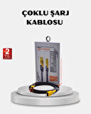 USB-C USB-A 4’ü 1 Arada Örgülü Kablo 65W Hızlı Şarj Metal Uç Dayanıklı