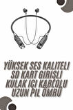 120 Saat Bluetooth Kulaklık Kablolu Boyun Askılı SD Kart Girişli ANC Özellikli