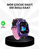 S10 Akıllı Çocuk Saati Mor Model Çift Yönlü Konuşma ve SOS Fonksiyonu