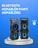 Kablosuz LED Işıklı Bluetooth Hoparlör – FM Radyolu Mikrofon Girişli