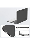Macbook Air 15 2024 Macbook Deri Kapak - Gri-(5796)