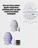 Dinozor Yumurtası Galaksi Projektör Gece Lambası 4'ü 1 Arada – Bluetooth Hopar