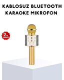 Karaoke Mikrofonu Bluetooth USB AUX Girişli Yankı Efektli