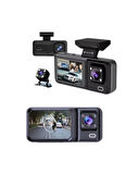 Sürüş ve Park Halinde Kesintisiz Güvenlik İçin 3 Kameralı Profesyonel Dashcam