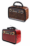 Eskitme Nostalji Tasarımlı Bluetoothlu Nostalji Radyo Ahşap Nostaljik Görünüml