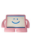 iPad 4 9.7 Kılıf Karakter Tablet Silikon - Açık Pembe-(5796)