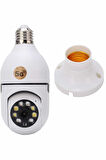 Gece Görüşlü Akıllı Dönebilen Ev Kamerası Ampül Kamera