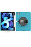 iPad 2022 10.9 (10.nesil) Kılıf Hand Strap Tablet Kılıfı - Turkuaz-(5796)