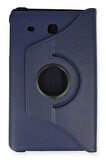 Samsung Galaxy T560 Tab E 9.7 Kılıf 360 Tablet Deri Kılıf - Lacivert-(5796)