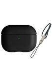 Airpods 3 (3.nesil) 405 Deri Kılıf - Siyah-(5796)
