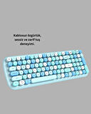 Kablosuz Klavye ve Mouse Seti – Sessiz Tuş Retro Tasarım