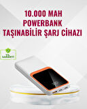 Powerbank 10000 mAh – Çift USB Çıkışlı Type-C Girişli Şık Beyaz Tasarım
