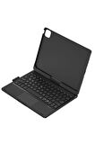 iPad Pro 11 (2024) F11 ATS Kılıf Magic Dönen Klavyeli Tablet Kılıf - Siyah-(579