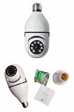 Gece Görüşlü Akıllı Dönebilen Ev Kamerası Ampül Kamera