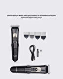 Kablosuz Paslanmaz Çelik Bıçaklı Profesyonel Saç ve Sakal Tıraş Makinesi – 