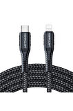 DC35 Type-C to Lightning Kablo 1MT - Siyah-(5796)