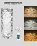 Kristal RGB LED’li Kumandalı Masa ve Gece Lambası – Renkli Işık Modlarıyla 