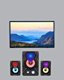 USB Bağlantılı RGB 2.1 Hoparlör Seti Derin Bas ve Renkli Işık