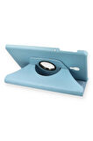 Samsung Galaxy T590 Tab A 10.5 Kılıf 360 Tablet Deri Kılıf - Turkuaz-(5796)