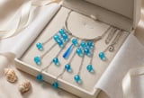 MK Design Jewelry Mavi Cam Kolye