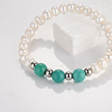 Gerçek İnci Turkuaz Taşı Bileklik MKT.1.10001.1