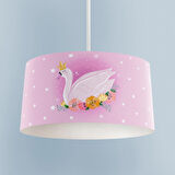 MEKTA HOME BEBEK VE ÇOCUK ODASI Pembe Kuğu Desenli Avize