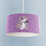 MEKTA HOME BEBEK VE ÇOCUK ODASI Mor Unicorn Desenli Avize