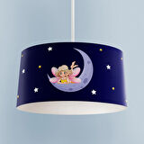 MEKTA HOME BEBEK VE ÇOCUK ODASI Ay Üzerinde Uçan Peri Kız Desenli Avize