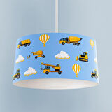 Mekta Home Bebek Ve Çocuk Odası İş Makinelı Ve Mavi Yol Desenli Avize