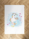 MEKTA HOME BEBEK VE ÇOCUK ODASI Kalpli Unicorn Desenli Halı