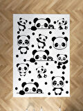 MEKTA HOME BEBEK VE ÇOCUK ODASI El Sallayan Sevimli Panda Desenli Halı