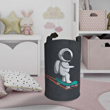 MEKTA HOME BEBEK VE ÇOCUK ODASI Kaykaylı Astronot Desenli Oyuncak Sepeti