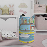 MEKTA HOME BEBEK VE ÇOCUK ODASI Şehir Desenli Oyuncak Sepeti