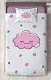 MEKTA HOME BEBEK VE ÇOCUK ODASI Gülen Bulut Desenli Yatak Örtüsü