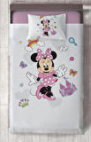 MEKTA HOME BEBEK VE ÇOCUK ODASI Minnie Mause Küçük Figür Desenli Yatak Örtüsü
