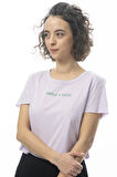 KADIN CROP BASIC BASKILI TSHIRT