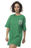 KADIN OVERSIZE ÖN-ARKA BASKILI TUNIC T-SHIRT