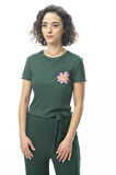 KADIN BASKI DETAYLI CROP T-SHIRT