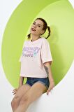 KADIN BASKI DETAYLI CROP T-SHIRT